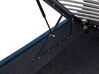 Velvet EU Double Size Ottoman Bed with Drawers Navy Blue VERNOYES_861340