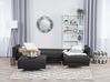 Left Hand Faux Leather Corner Sofa with Ottoman Black ABERDEEN_715628