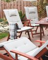 Set di 2 sedie da giardino in legno di acacia con cuscini grigio-beige TOSCANA_779704