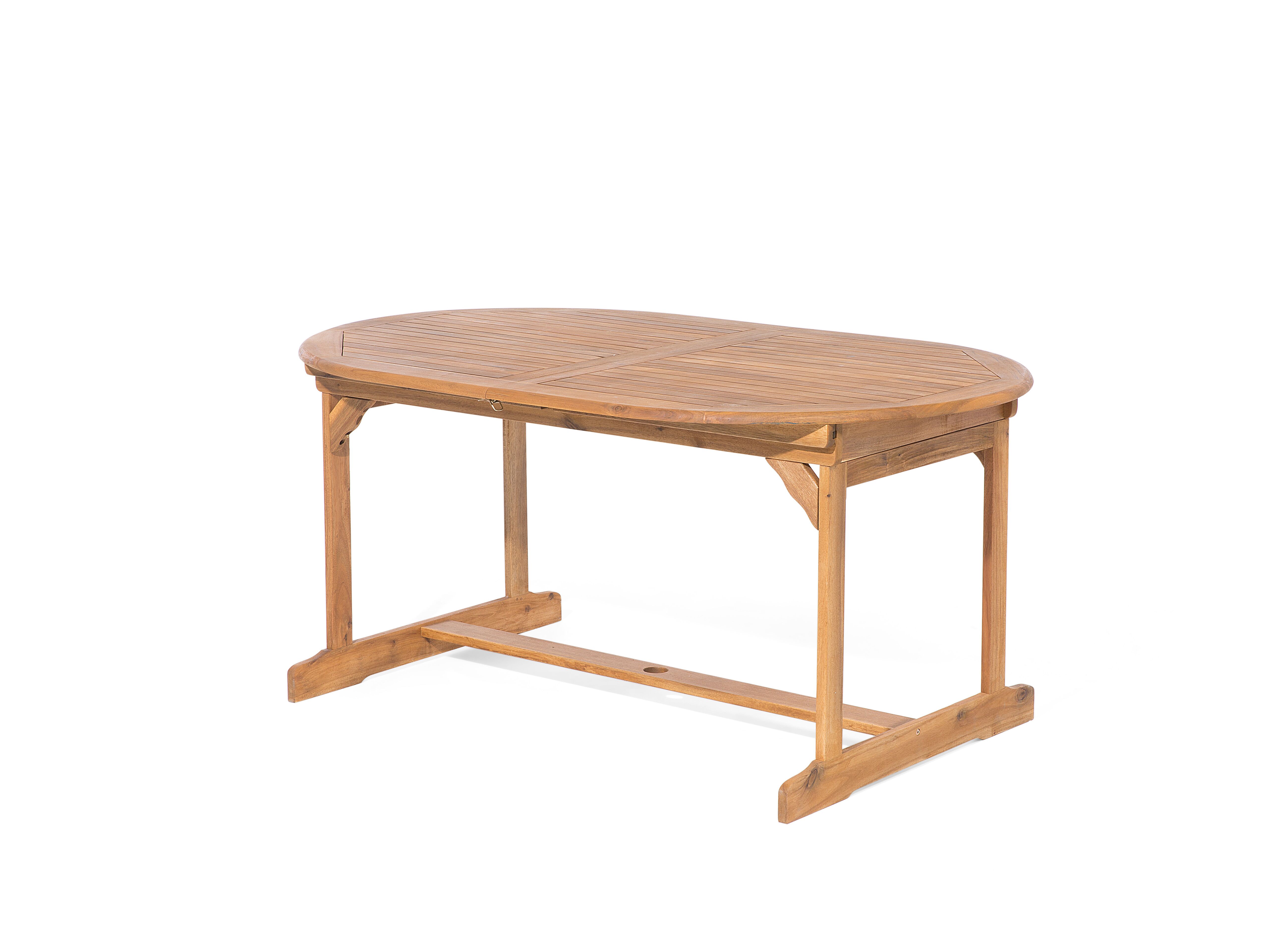 Extending Acacia Garden Dining Table 160/220 x 100 cm Light Wood MAUI