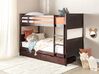 Wooden EU Single Size Bunk Bed with Storage Dark ALBON_877028
