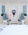 Weihnachtskranz weiss mit LED-Beleuchtung Schnee bedeckt ⌀ 70 cm SUNDO_847974