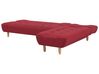 Left Hand Modular Fabric Corner Sofa Bed Red ALSTEN_806982