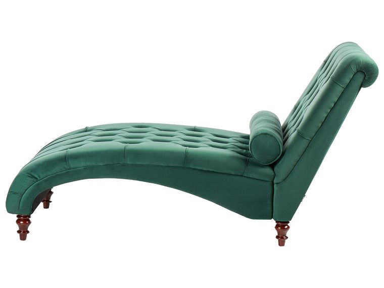 Velvet Chaise Lounge Dark Green MURET | Beliani.at