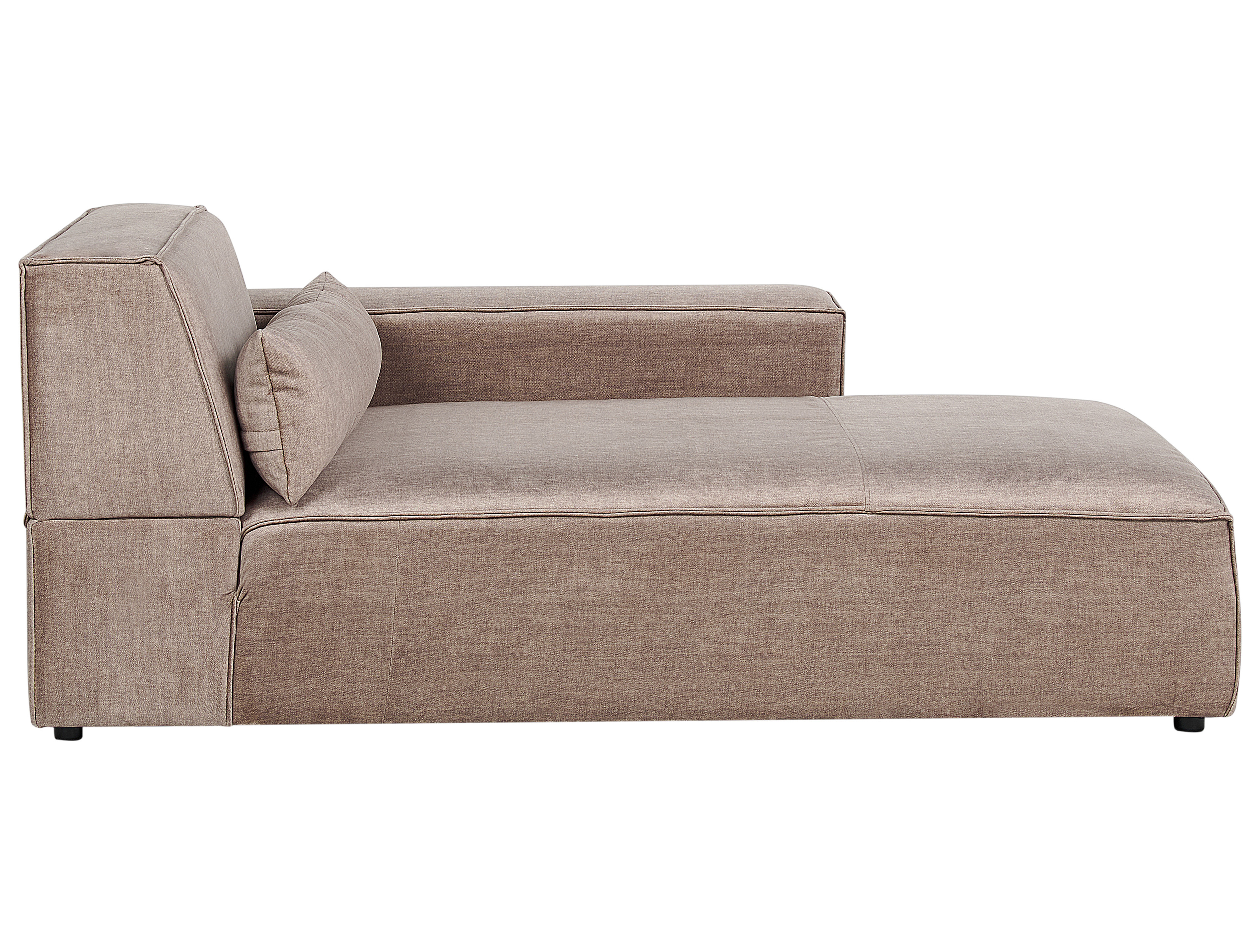 Left Hand 3 Seater Modular Fabric Corner Sofa with Ottoman Brown HELLNAR_912408