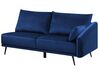 Sofa med LED Højrevendt Velour Marineblå VARDE_754401