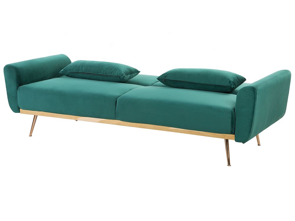 Schlafsofa 3-Sitzer Sofa Samtstoff grün EINA | Beliani.ch