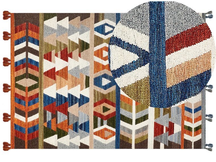 Tappeto kilim lana multicolore 160 x 230 cm KAGHSI_858193