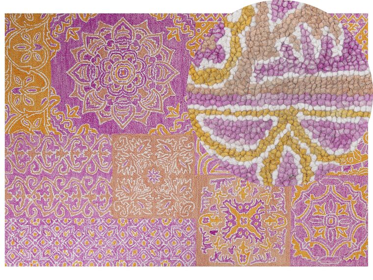 Teppich Wolle mehrfarbig orientalisches Muster 160 x 230 cm Kurzflor AVANOS_830713