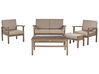 Lounge Set zertifiziertes Holz dunkelbraun 4-Sitzer Auflagen taupe MANILA_862479
