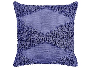 Dekokissen geometrisches Muster Baumwolle violett getuftet 45 x 45 cm RHOEO