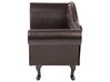 Left Hand Faux Leather Chaise Lounge Brown LATTES_681412