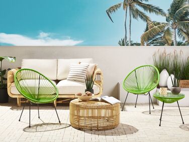 Set of 2 PE Rattan Accent Chairs Green ACAPULCO II