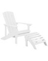 Garden Chair with Footstool White ADIRONDACK_809484