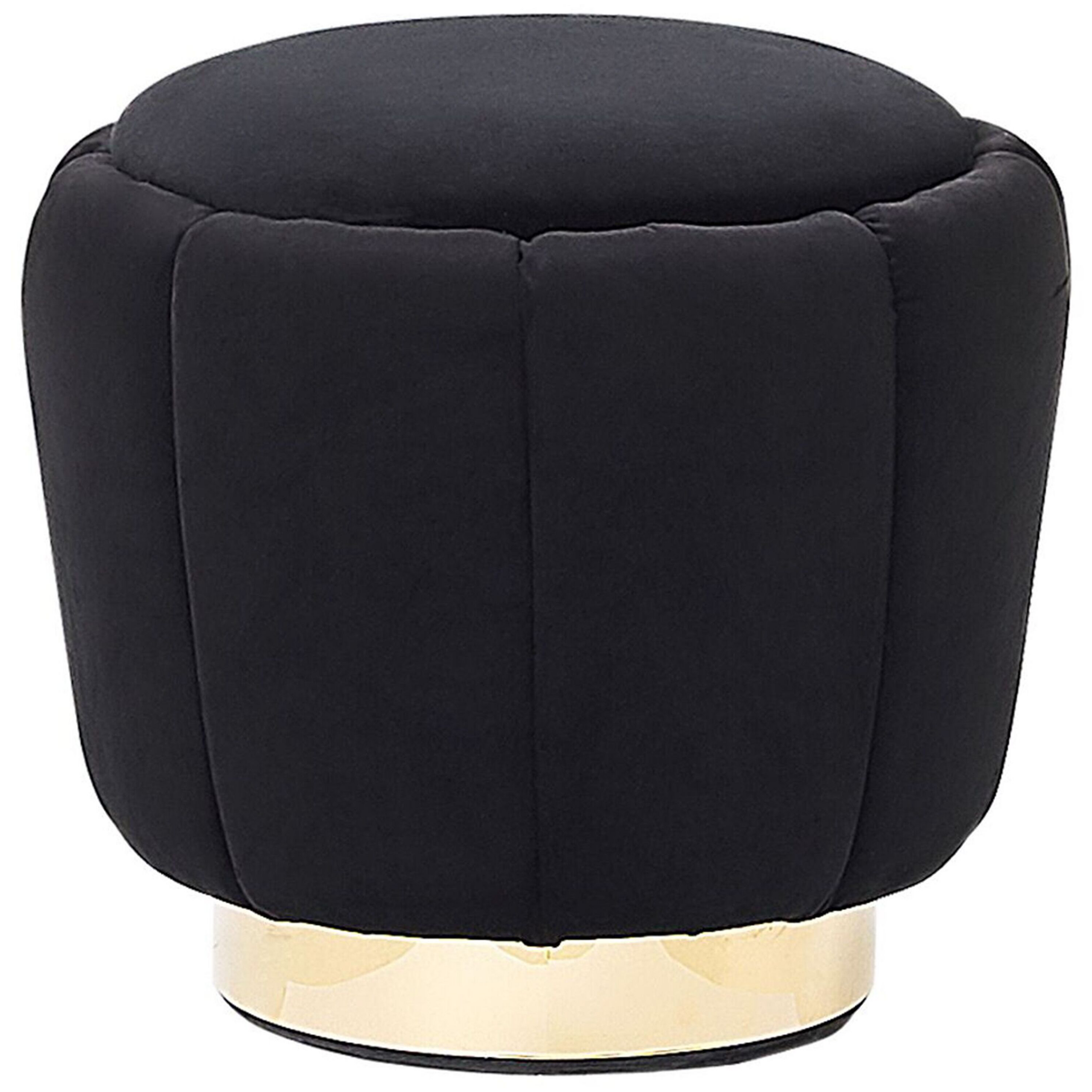Beliani Glam Pouffe Irving Black Velvet