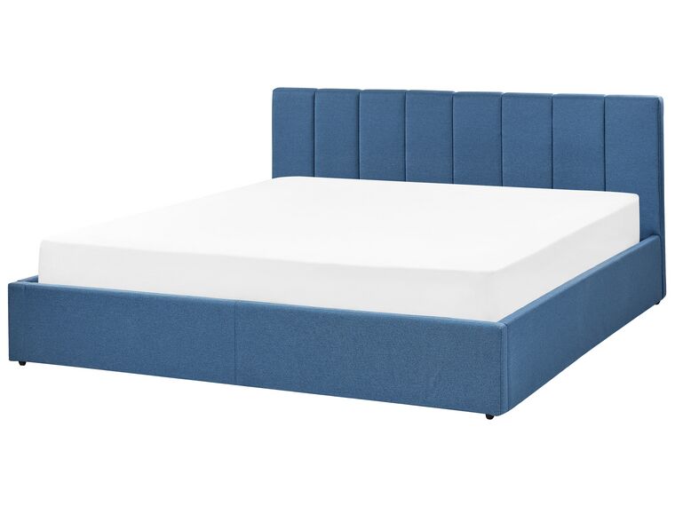 Fabric EU Super King Size Ottoman Bed Blue DREUX Beliani.co.uk