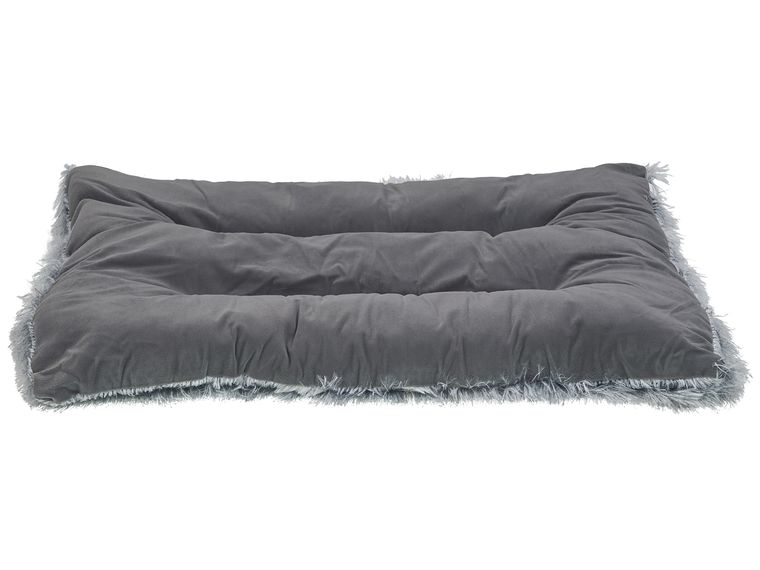 Velvet Dog Bed 60 x 45 cm Grey ERGANI Beliani.co.uk