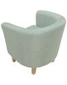Fabric Armchair with Footstool Green HOLDEN_702287