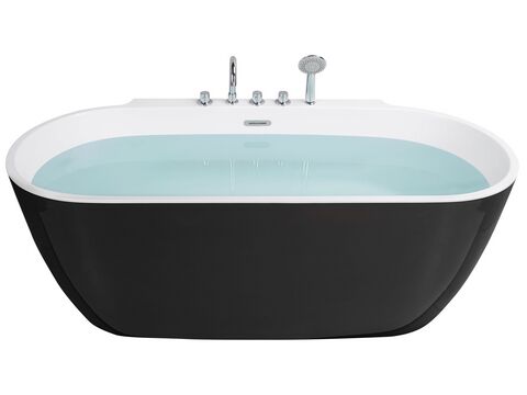 Freestanding Bath 1700 X 800 Mm Black Rotto Beliani Sk