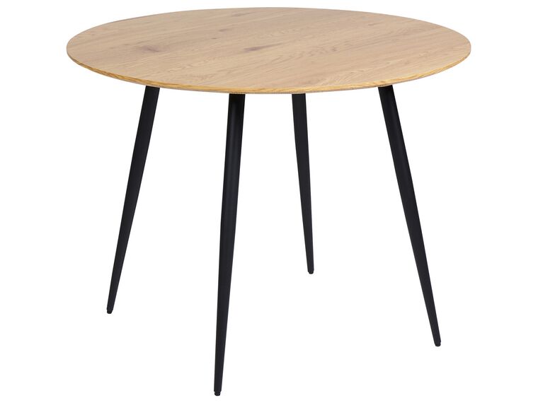 Okrúhly jedálenský stôl ⌀ 100 cm svetlé drevo/čierna BJORKA_886398