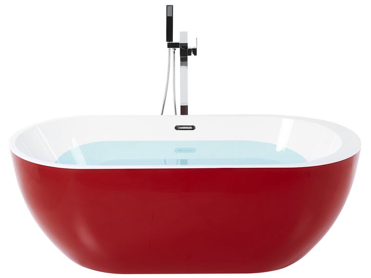 Bañera de acrílico rojo/blanco/plateado 160 x 75 cm NEVIS_828369