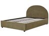 Boucle EU Double Size Ottoman Bed Olive Green VAUCLUSE_909672