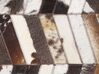 Tapis patchwork à motif zigzag marron et blanc 140 x 200 cm AKYELE_780758