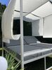 Łóżko ogrodowe z baldachimem biało-szare PALLANZA_832278