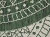 Vloerkleed polyester groen/wit ⌀ 140 cm YALAK_734624