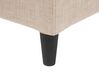 Cama con somier de poliéster beige arena/madera oscura 160 x 200 cm FITOU_709816