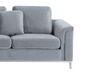 Right Hand Velvet Corner Sofa with Ottoman Light Grey OSLO_744115