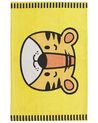 Dywan dziecięcy bawełniany motyw tygrysa 60 x 90 cm żółty RANCHI_790775