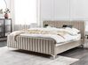 Čalúnená posteľ s roštom 180 x 200 cm zamatová sivá LUNAN_803483