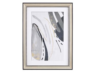 Abstract Framed Wall Art 30 x 40 cm Grey HIDMO