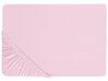 Cotton Fitted Sheet 140 x 200 cm Pink JANBU_845353