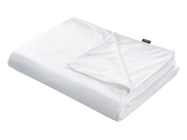 Capa de cobertor pesado em tecido branco 120 x 180 cm RHEA