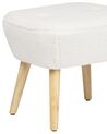 Boucle Armchair With Footrest White TUMBA_887149