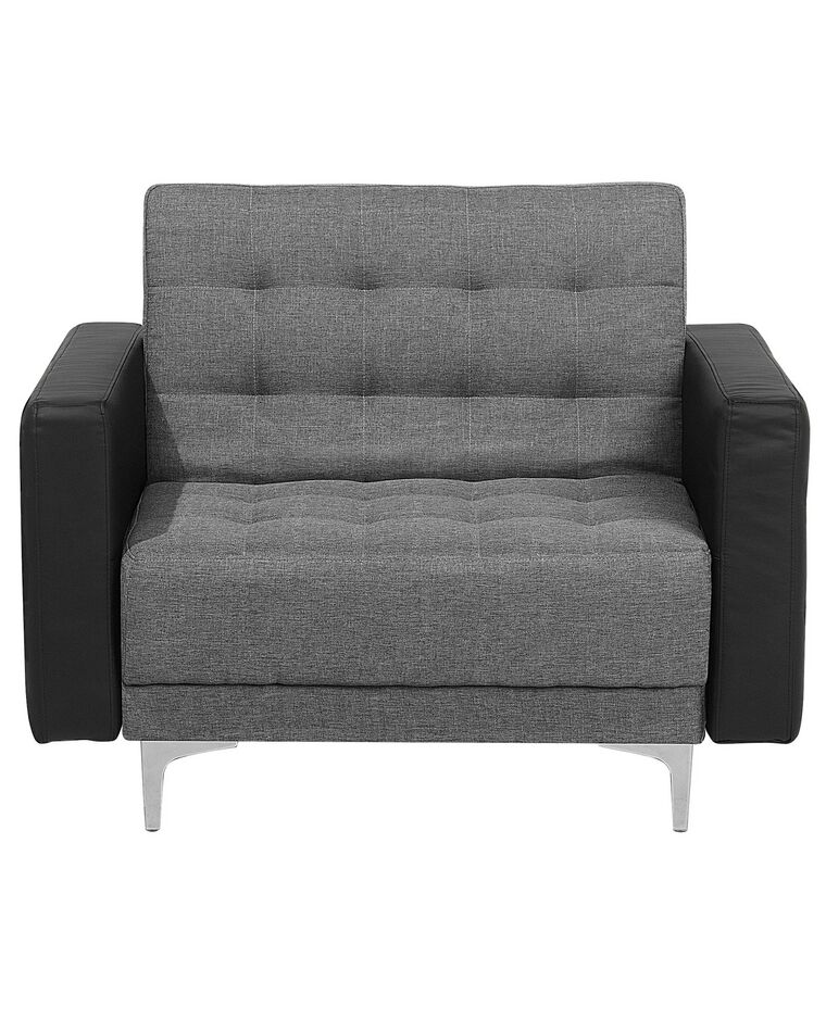 Fabric Armchair Light Grey with Black ABERDEEN Beliani.co.uk