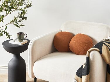 Set of 2 Teddy Cushions ⌀ 30 cm Brown RUTABAGA