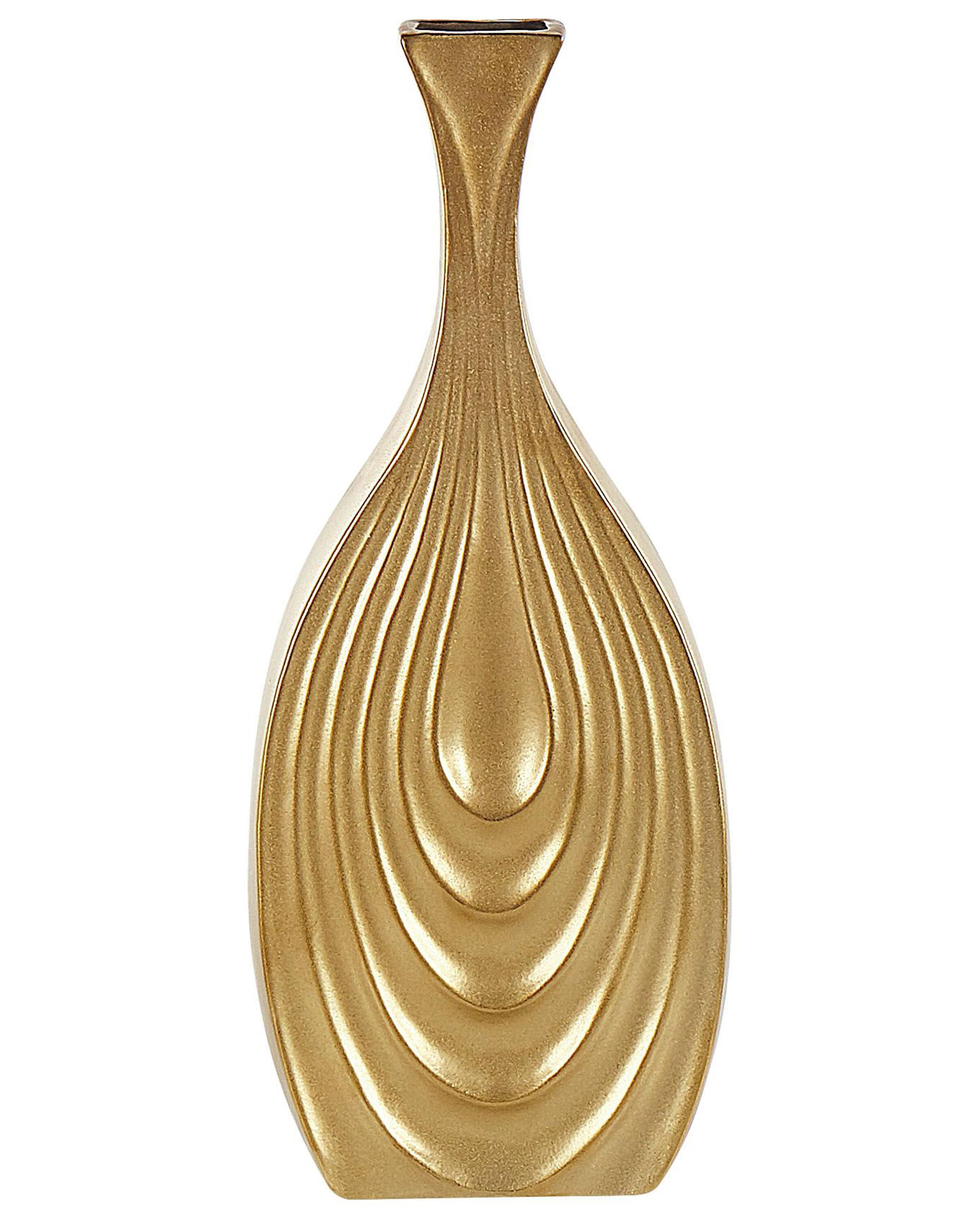 Ceramic Decorative Vase 39 cm Gold THAPSUS