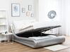 Bett Kunstleder Silber mit Bettkasten hochklappbar 160 x 200 cm AVIGNON_735091