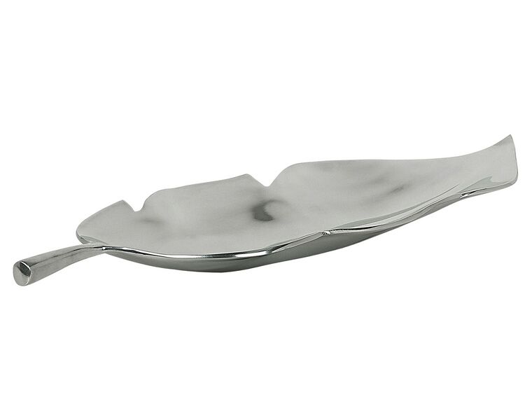 Dekoschale Aluminium silber Blatt 50 cm AMRUS_765969