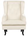 Velvet Fabric Wingback Chair Off-White ALTA_908556