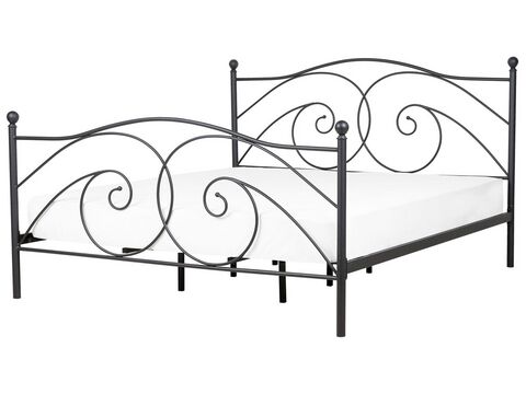 Metal Eu Super King Size Bed Black Dinard Beliani No Metal Eu Super King Size Bed Black, Black Cast Iron King Size Bed Frame