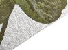 Teppich Baumwolle grün 200 x 300 cm Blättermuster Kurzflor BARZAH_854030