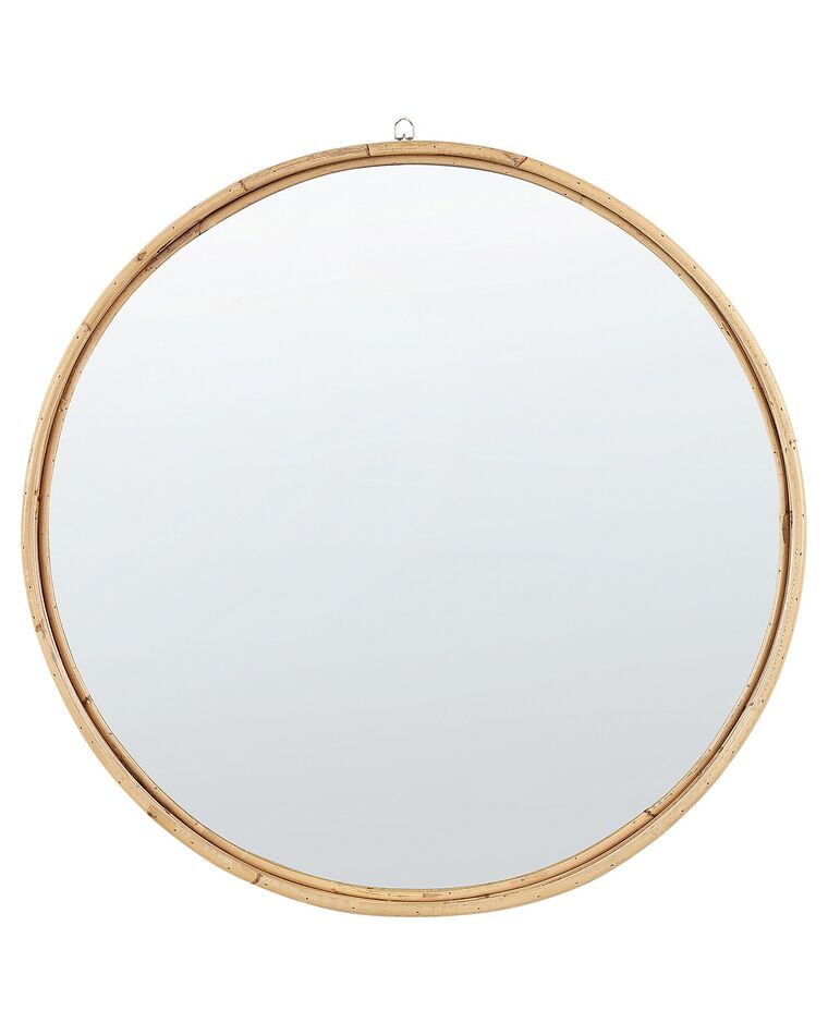 Rattanowe okrągłe lustro ścienne ⌀ 60 cm naturalne BARUNG_827875