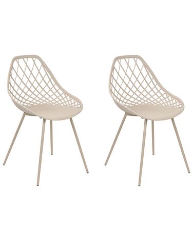 Set of 2 Dining Chairs Beige CANTON II