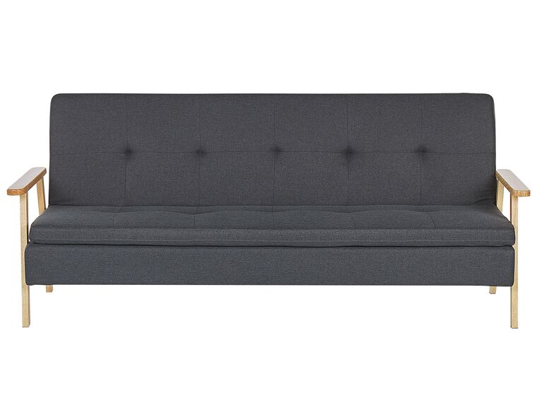 Fabric Sofa Bed Dark Grey TJORN_813478