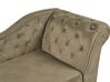 Right Hand Chaise Lounge Velvet Olive Green NIMES_903348