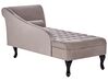 Right Hand Velvet Chaise Lounge with Storage Taupe PESSAC_881734